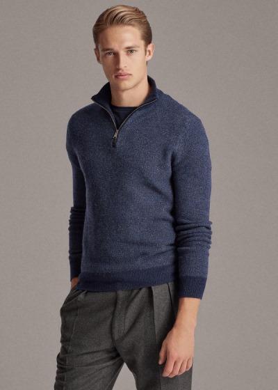 Suéter Ralph Lauren Cashmere Quarter-Zip Homem 18509-KFVS